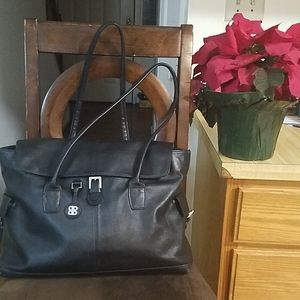 Bosca black leather tote bag